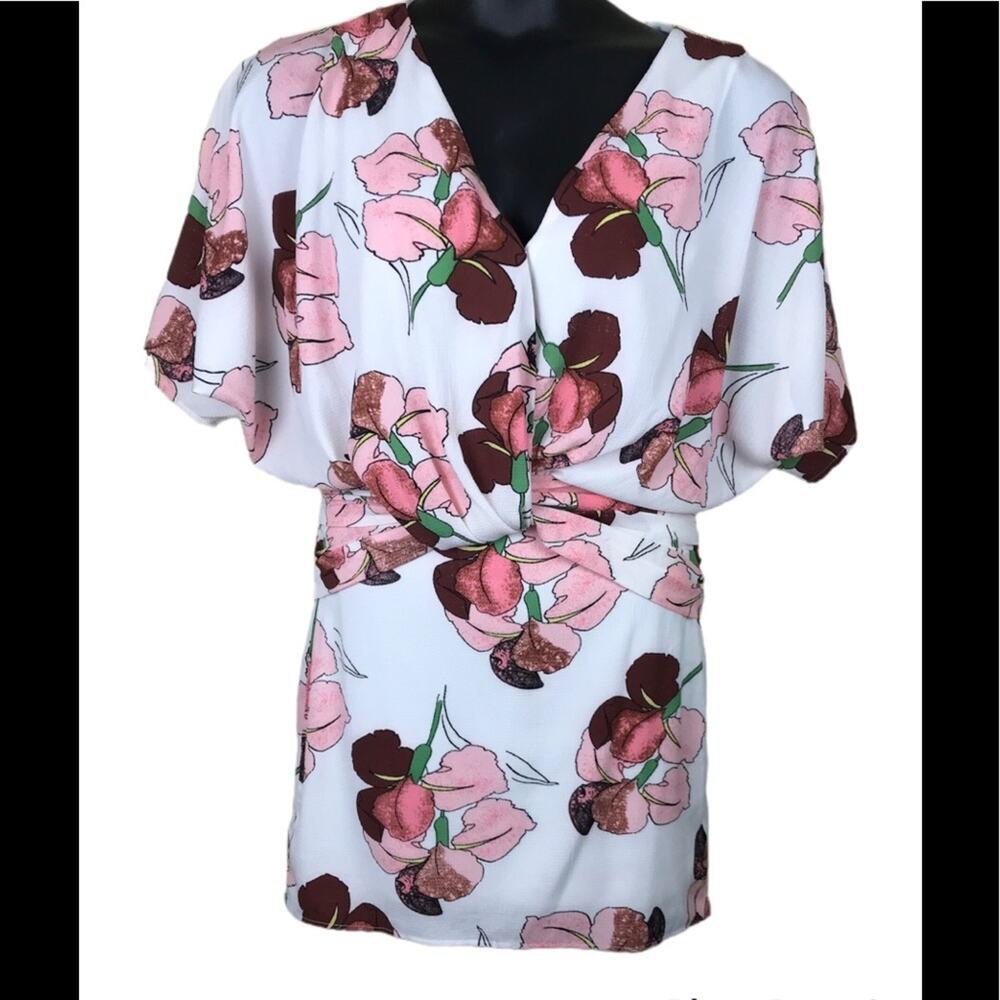 ARK & CO Floral Wrap Surplice Mini Dress Sz Small